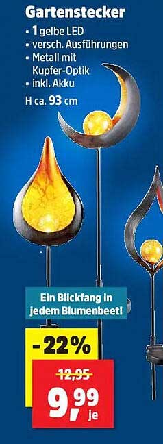 Gartenstecker mit LED - Verschiedene Ausführungen