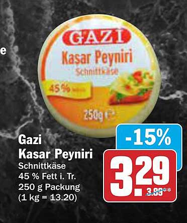 Gazi Kasar Peynirı Schnittkäse 250 g