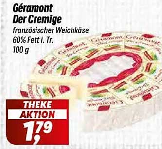 Géramont Der Cremige französischer Weichkäse 60% Fett i. Tr. 100 g