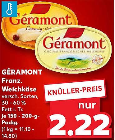 GÉRAMONT Franz. Weichkäse - Knüller-Preis!