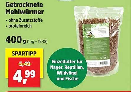 Getrocknete Mehlwürmer