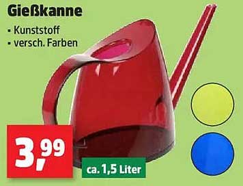 Gießkanne - Kunststoff, verschiedene Farben
