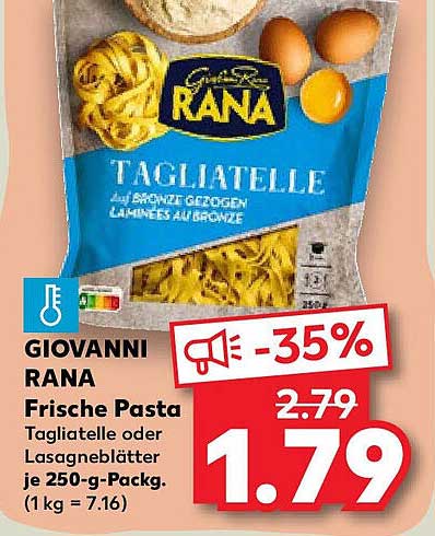 GIOVANNI RANA Frische Pasta Tagliatelle oder Lasagneblätter 250-g-Packung