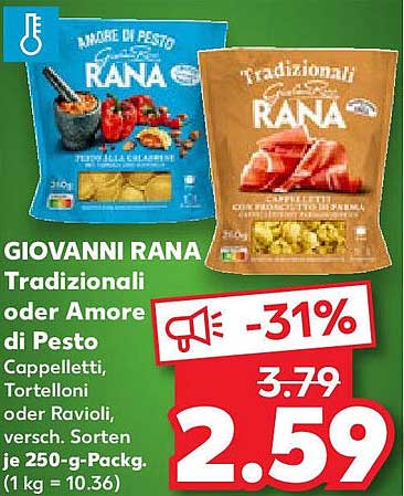 GIOVANNI RANA Tradizionali oder Amore di Pesto 250-g-Packung