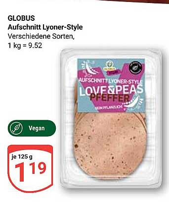 Globus Aufschnitt Lyoner-Style Love & Peas - veganer Genuss