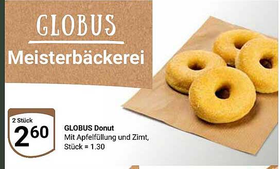GLOBUS Donut mit Apfelfüllung und Zimt