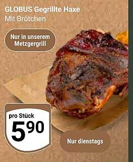 GLOBUS Gegrillte Haxe mit Brötchen