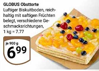 GLOBUS Obsttorte - Luftiger Biskuitboden mit saftigen Früchten