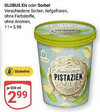 GLOBUS Pistazien Eis 500 ml