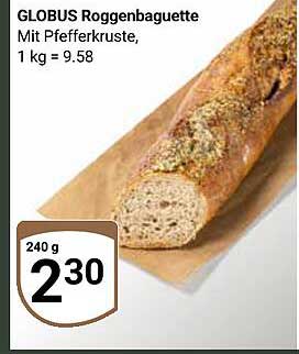 GLOBUS Roggenbaguette mit Pfefferkruste