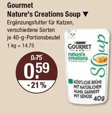 Gourmet Nature's Creations Soup - Ergänzungsfutter für Katzen