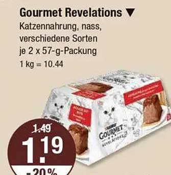 Gourmet Revelations Katzennahrung, nass, verschiedene Sorten je 2 x 57-g-Packung