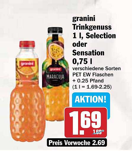 granini Trinkgenuss 1 l, Selection oder Sensation 0,75 l