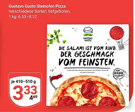 Gustavo Gusto Steinofen Pizza - 3,33€ statt 4,69€