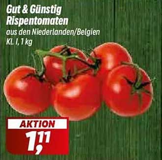 Gut & Günstig Rispentomaten aus den Niederlanden/Belgien, KL. I, 1 kg