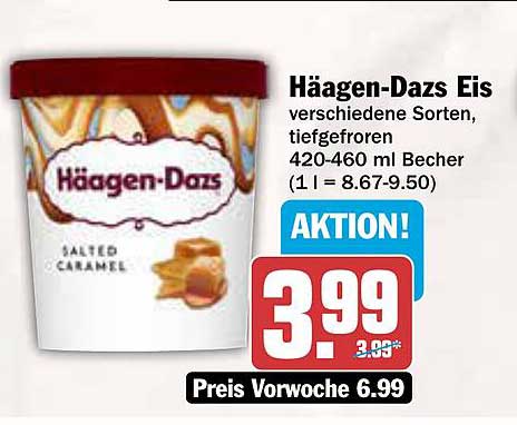 Häagen-Dazs Eis, verschiedene Sorten, tiefgefroren 420-460 ml Becher
