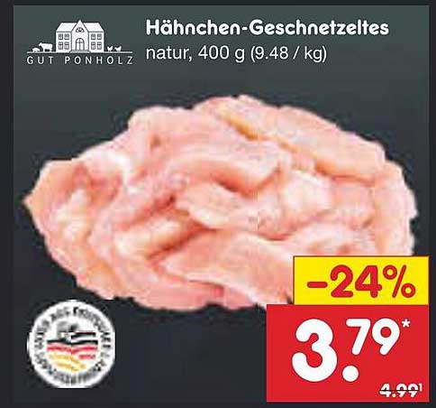 Hähnchen-Geschnetzeltes natur, 400 g