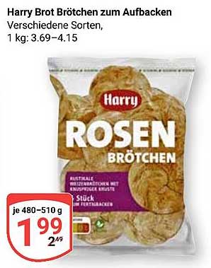 Harry Brot Brötchen zum Aufbacken