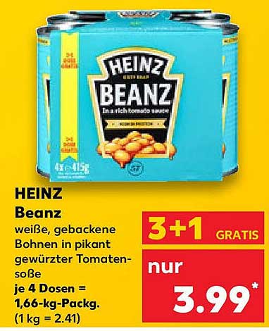 HEINZ Beanz - 4 Dosen zum Spitzenpreis!