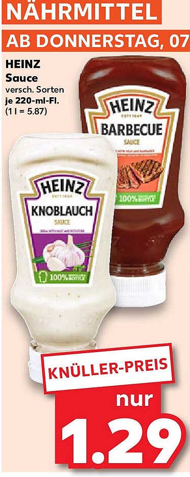 HEINZ Sauce, verschiedene Sorten je 220-ml-Fl.