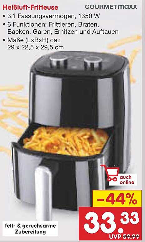 Heiße Luft-Fritteuse GOURMETmaxx