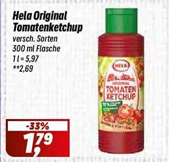 Hela Original Tomatenketchup 300 ml Flasche - jetzt nur 1,79 €
