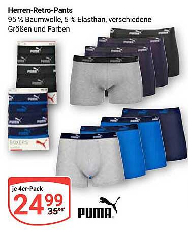 Herren-Retro-Pants - 4er-Pack von PUMA