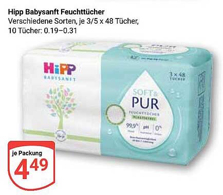 Hipp Babysanft Feuchttücher