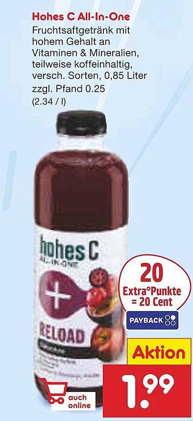 Hohes C All-In-One Fruchtsaftgetränk 0,85 Liter