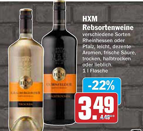 HXM Rebsortenweine verschiedene Sorten Rheinhessen oder Pfalz