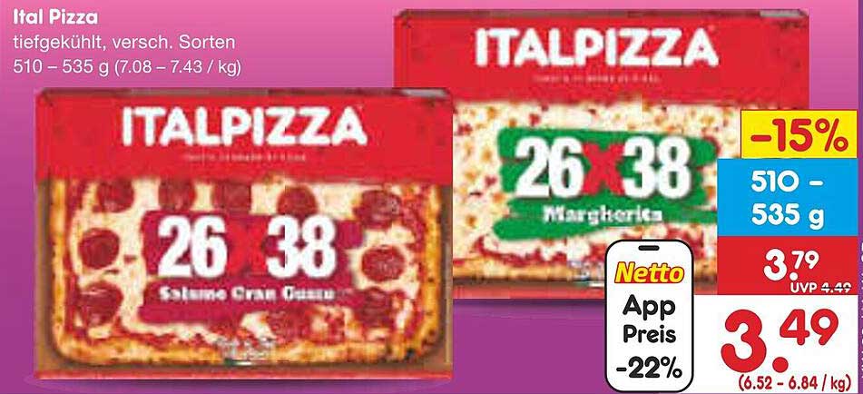 Ital Pizza tiefgekühlt, verschiedene Sorten