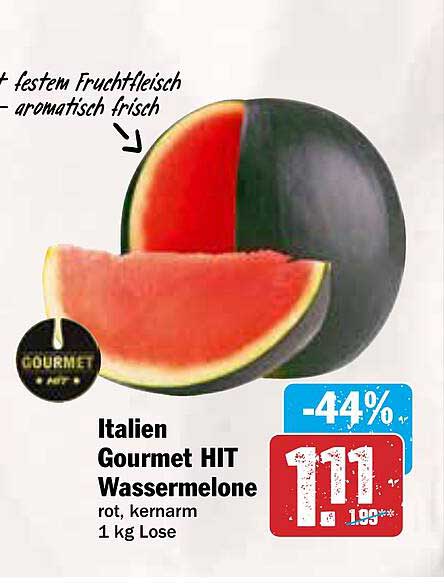 Italien Gourmet HIT Wassermelone, rot, kernarm