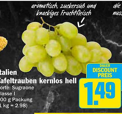 Italienische Tafeltrauben kernlos hell