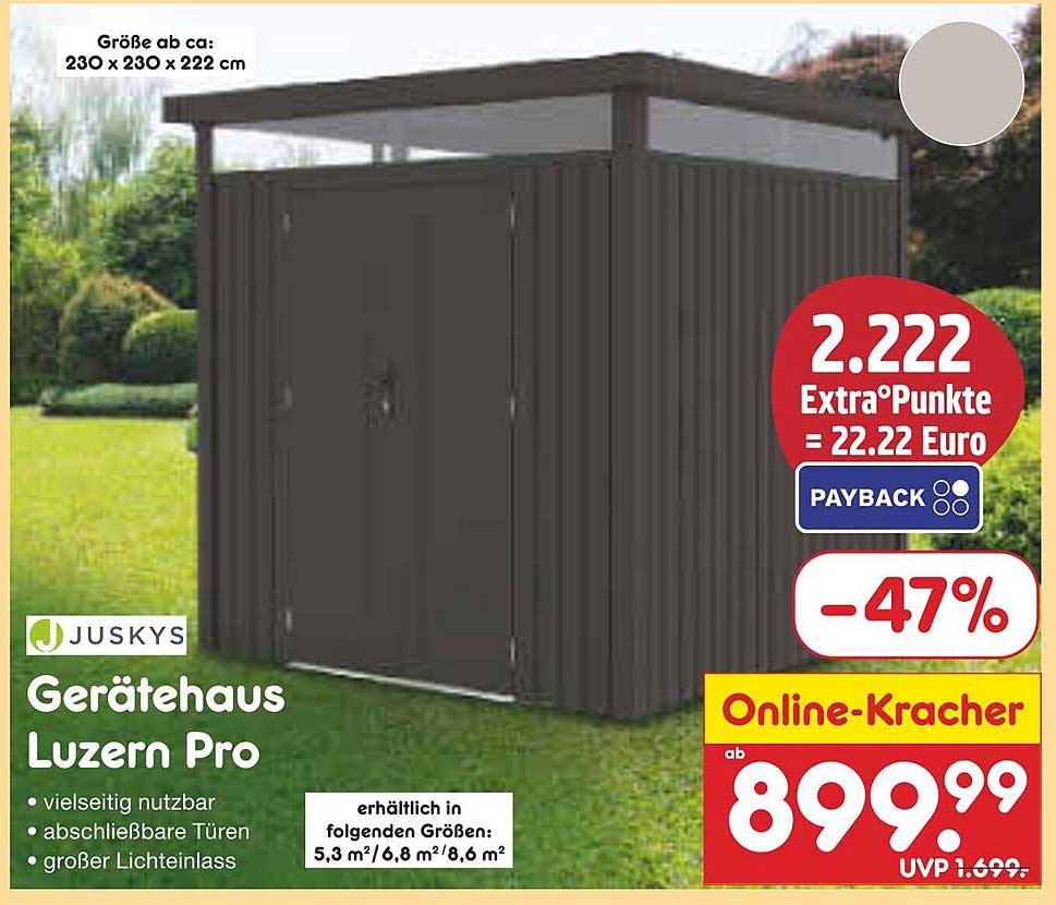 Jusky Gerätehaus Luzern Pro - Der ideale Aufbewahrungsort für Ihren Garten