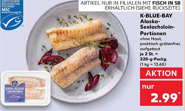 K-BLUE-BAY Alaska-Seelachssloin-Portionen