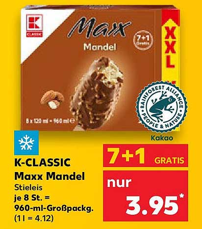 K-CLASSIC Maxx Mandel Stieleis - 7+1 GRATIS