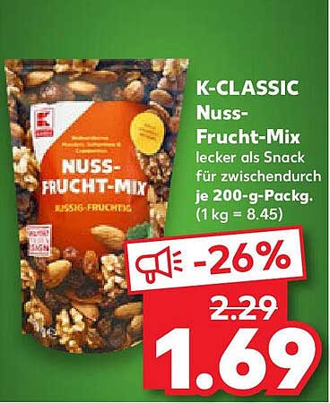 K-CLASSIC Nuss-Frucht-Mix - lecker als Snack für zwischendurch