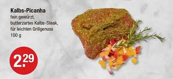 Kalbs-Picanha fein gewürzt, butterzartes Kalbs-Steak, für leichten Grillgenuss 100 g