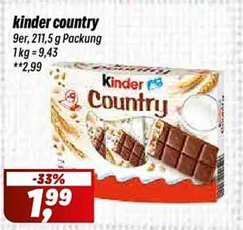 kinder country 9er, 211,5 g Packung