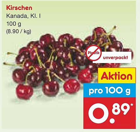 Kirschen Kanada, Kl. I - 100 g nur 0,89 €