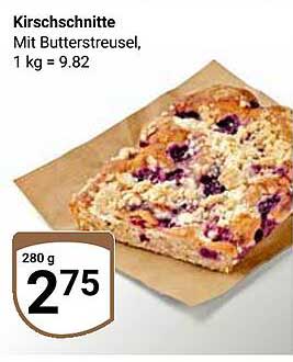 Kirschschnitte mit Butterstreuseln, 280 g