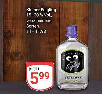 Kleiner Feigling 15–30 % Vol., verschiedene Sorten