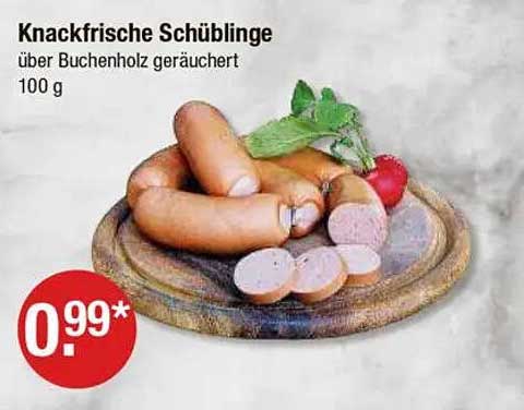 Knackfrische Schüblinge über Buchenholz geräuchert 100 g