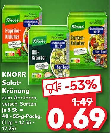 KNORR Salat-Krönung zum Anrühren, verschiedene Sorten