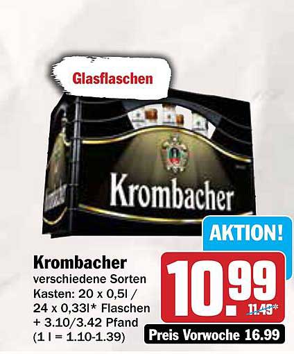 Krombacher verschiedene Sorten Kasten 20 x 0,5l / 24 x 0,33l