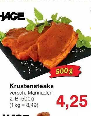 Krustensteaks verschiede Marinaden, 500 g