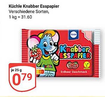 Küchle Knabber Esspapier - Erdbeergeschmack