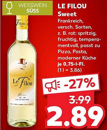 LE FILOU Sweet - Weißwein aus Frankreich