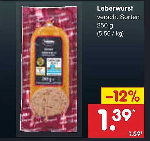 Leberwurst verschiedene Sorten 250 g