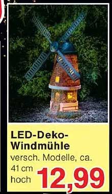 LED-Deko-Windmühle - verschiedene Modelle, ca. 41 cm hoch